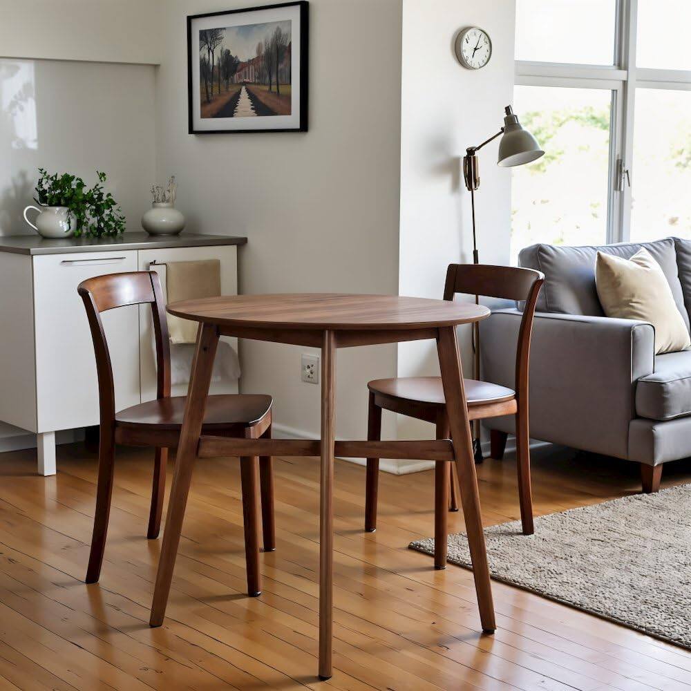 Back. Starlight Canyon Home - Brown Round Dining Table – Elegant Small Round Kitchen Table for Any Space - Brown.