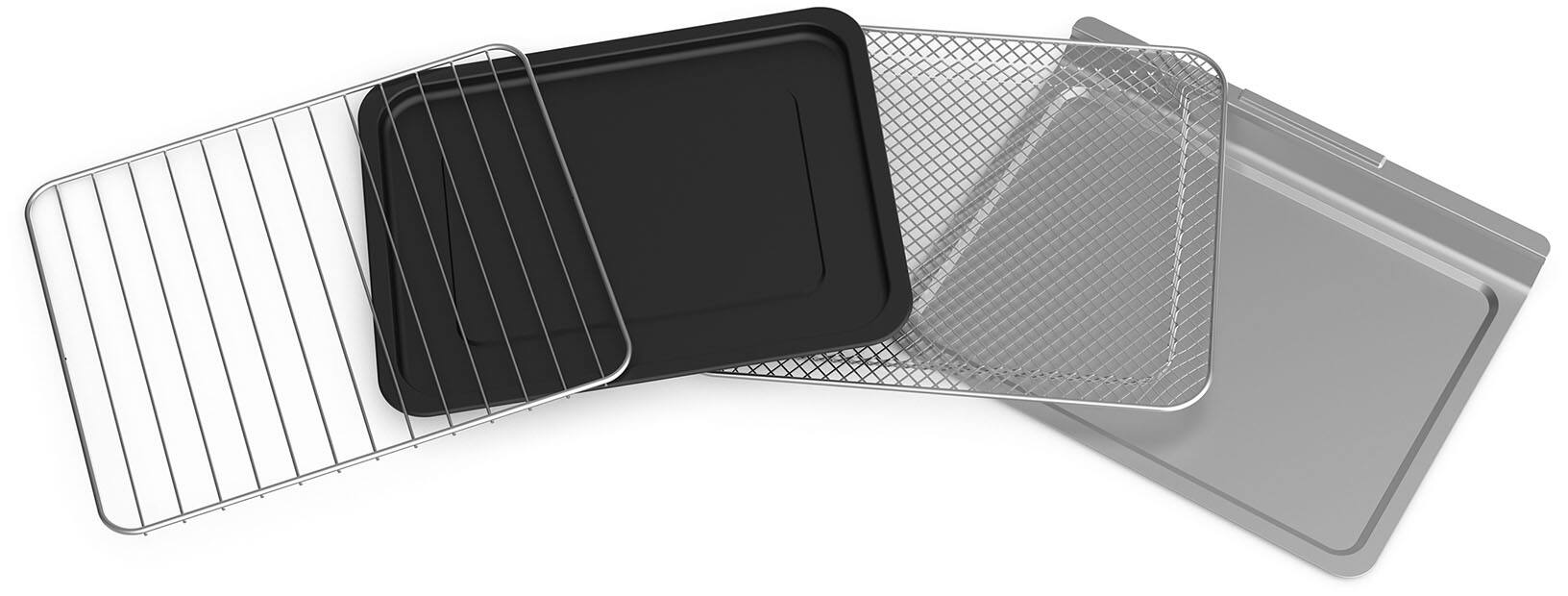 Left. bella PRO - 6-Slice Air Fryer Toaster Oven (0.88 Cu. Ft.) - Stainless Steel.