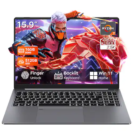 15.9"
AMD Ryzen 7
16GB DDR5
2500 x 1600 2.5K
512GB SSD
Finger Unlock
Backlit Keyboard
Win 11 Home