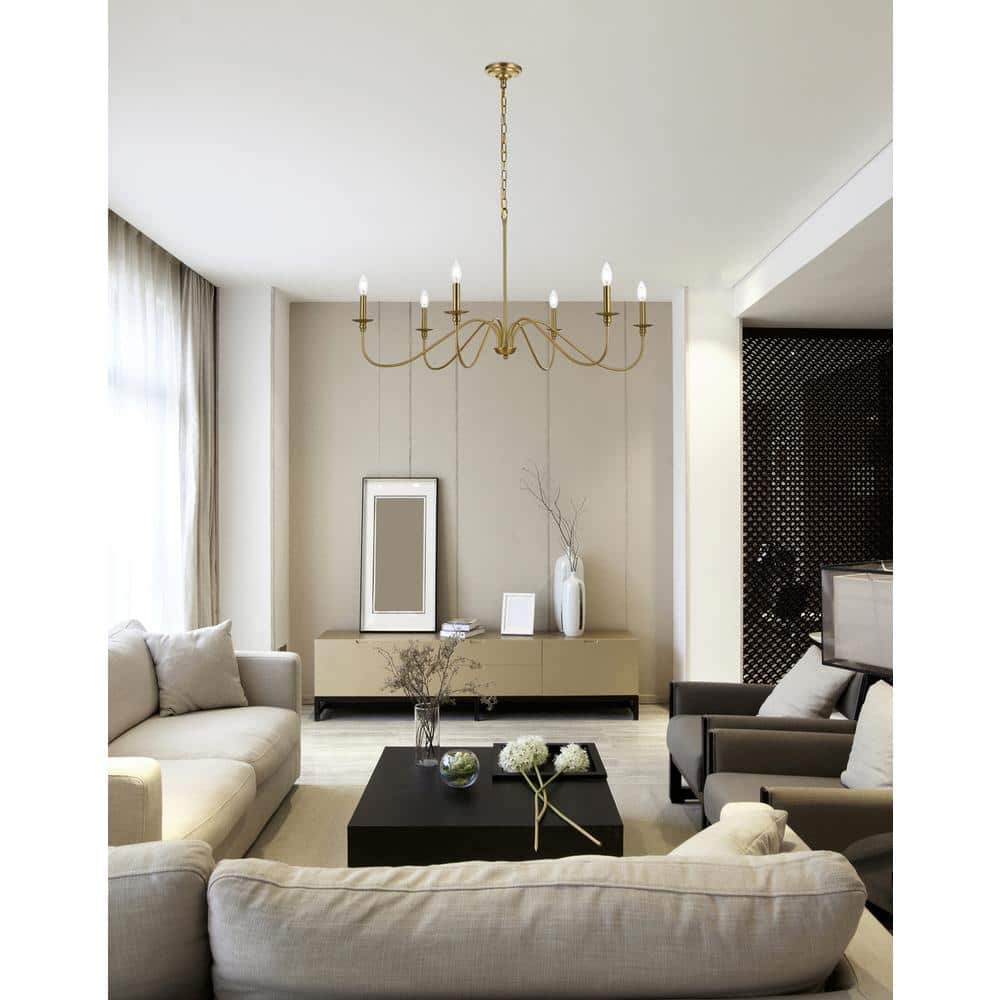 Living District - Rohan 42 inch chandelier - Satin Gold