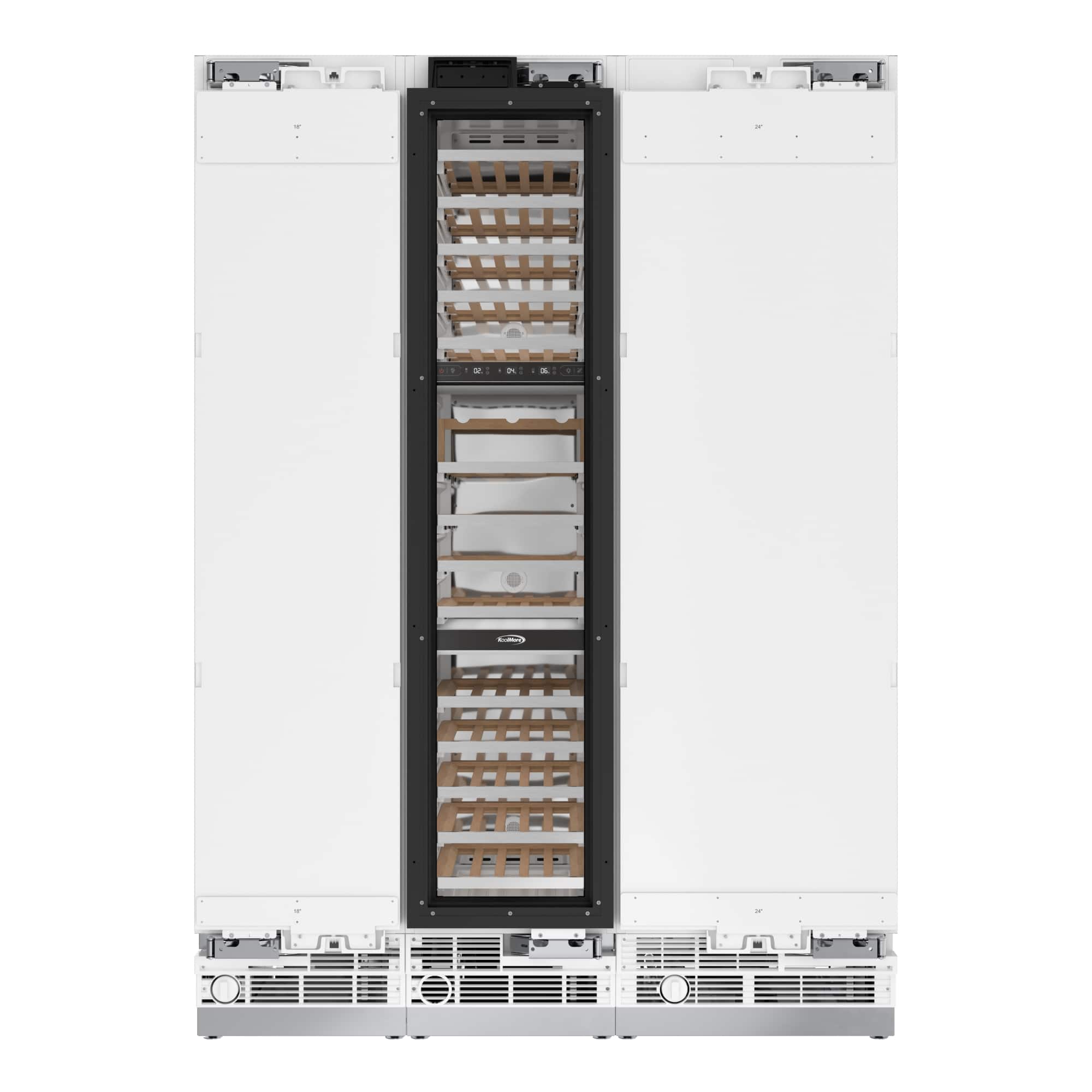 Koolmore - Reserve Panel Ready 24 in. Column Refrigerator with a 18 in. Wine Cooler and 18 in. Freezer - White