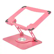 Front. Uncaged Ergonomics - Adjustable Swivel Laptop Stand for Desk - Rose Gold.