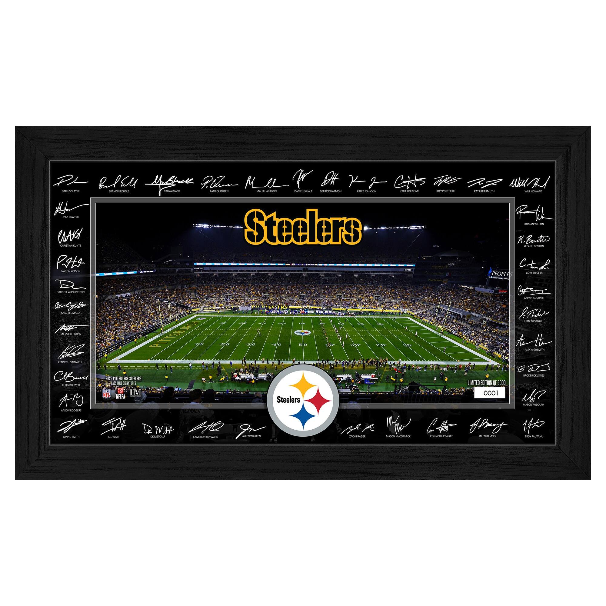 Highland Mint - Pittsburgh Steelers 12" x 20" 2025 Signature Gridiron Panoramic Framed Photo - Multicolor