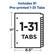 Includes 31 Pre-printed 1-31 Tabs
1-31 Tabs
11" x 8.5"