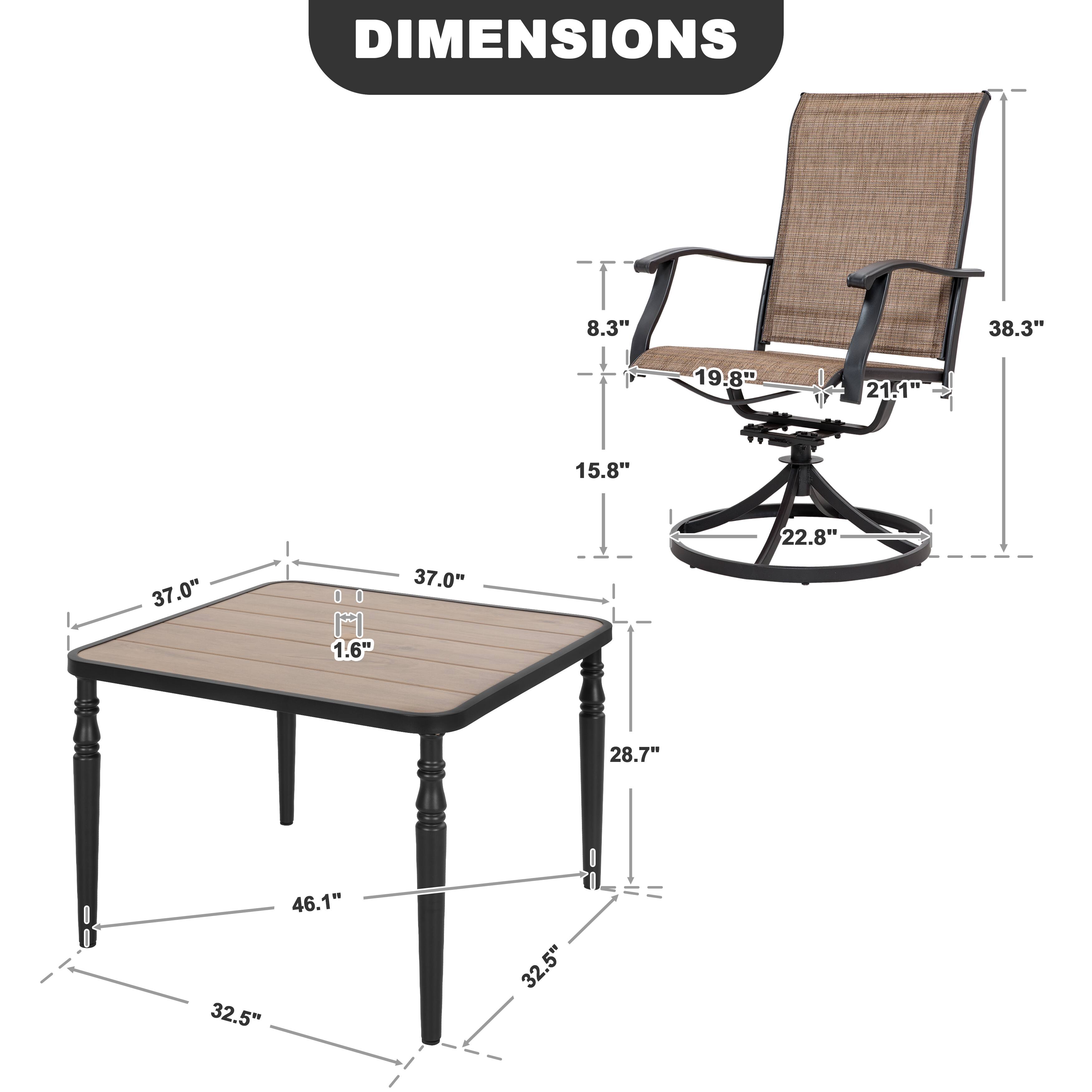 DIMENSIONS

- 8.3"
- 38.3"
- 19.8"
- 21.1"
- 15.8"
- 22.8"
- 37.0"
- 1.6"
- 28.7"
- 46.1"
- 32.5"