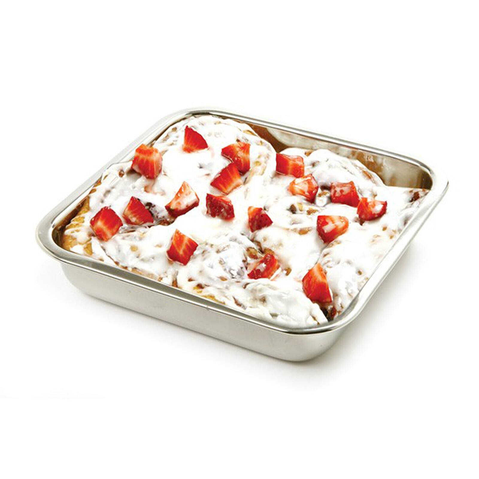 Alt View 2. Norpro - 8-Inch Stainless Steel Square Cake Pan – Rust-Resistant, Easy-Clean Baking Pan - Silver.