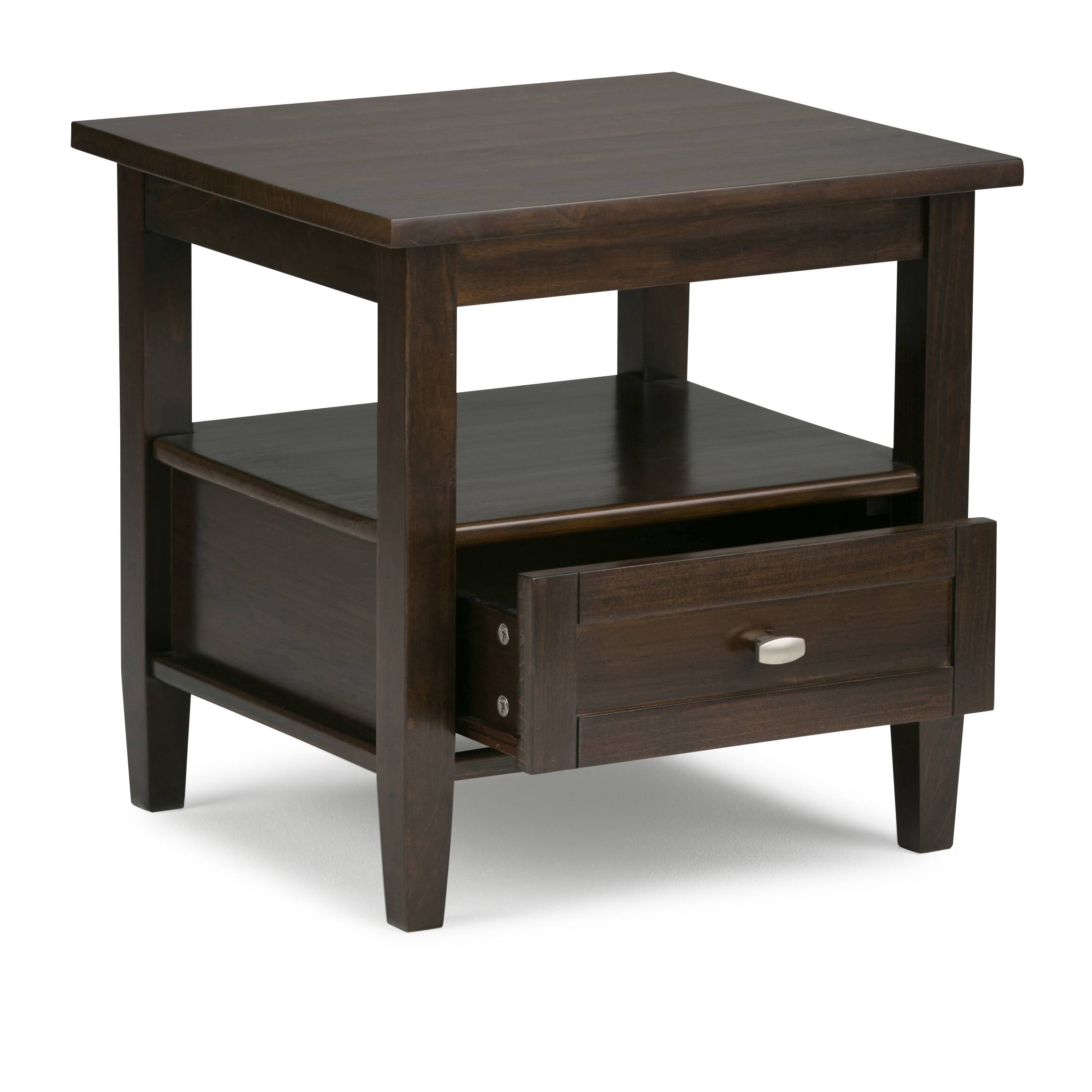 Left. Simpli Home - Warm Shaker 20 inch End Table (Set of 2) - Tobacco Brown.
