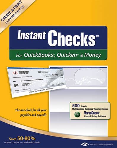 Front. VersaCheck - Instant Checks for QuickBooks, Quicken & Money - Blue.