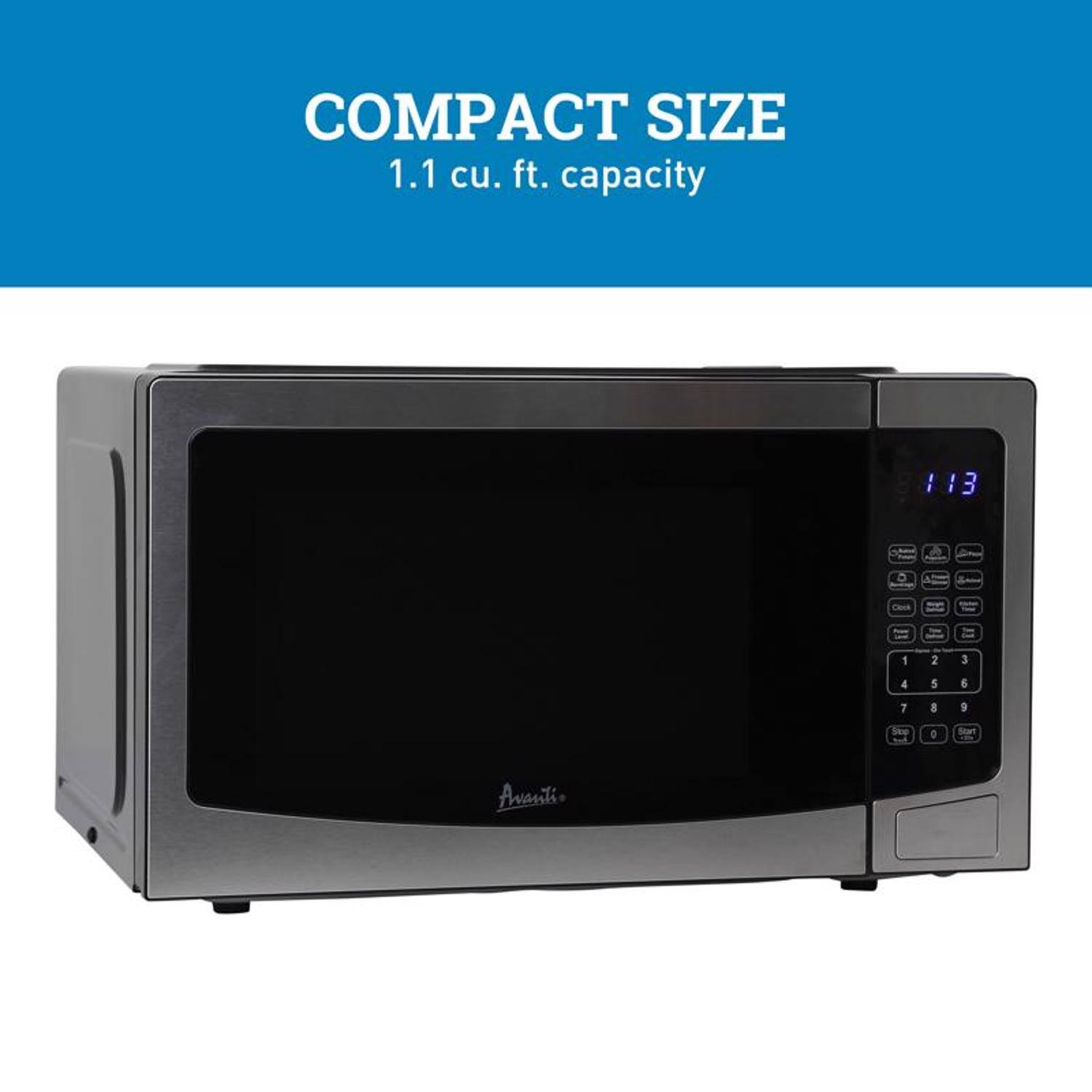COMPACT SIZE  
1.1 cu. ft. capacity