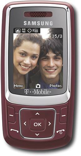 Front Standard. T-Mobile - Samsung T239 Mobile Phone - Red.