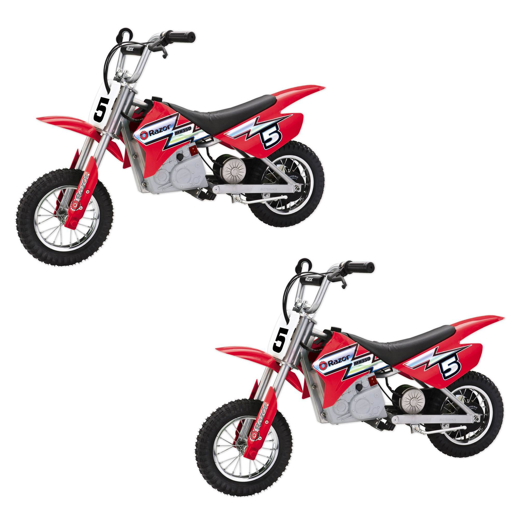 Front. Razor - MX350 Dirt Rocket Electric Motocross Motorcycle Dirt Bike (2 Pack) - Red.