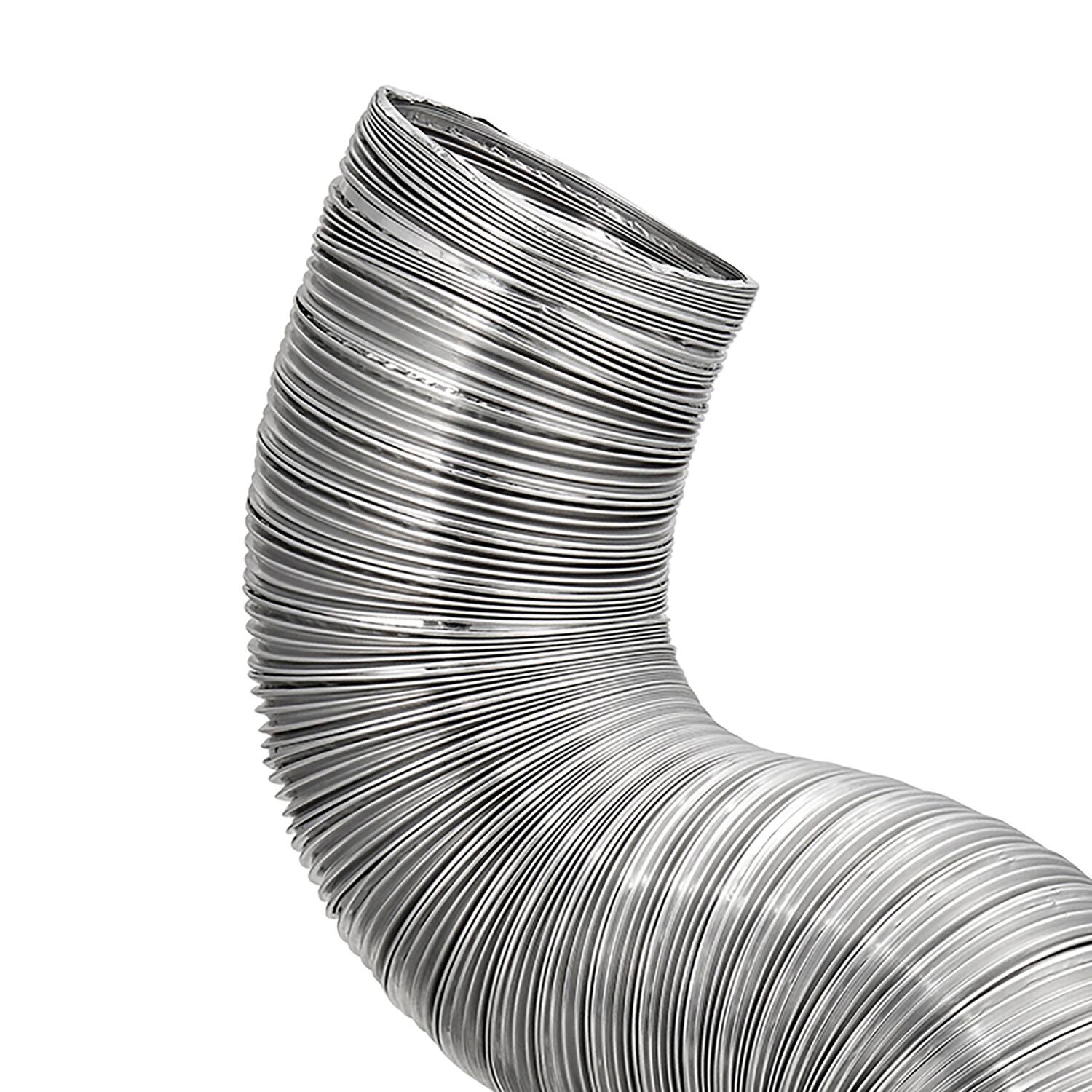 Left. Lambro - 8-Ft. Flexible Aluminum Semi-Rigid Double-Lock Air Duct 10" Diameter.