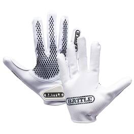 Battle Sports - Adult Gauntlet Pro Receiver Football Glove - Large - White/Black