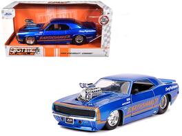 1969 Chevrolet Camaro "Earthshaker" Candy Blue with Gold Stripe "Bigtime Muscle" 1/24 Diecast Model Car by Jada - Candy Blue, Gold
