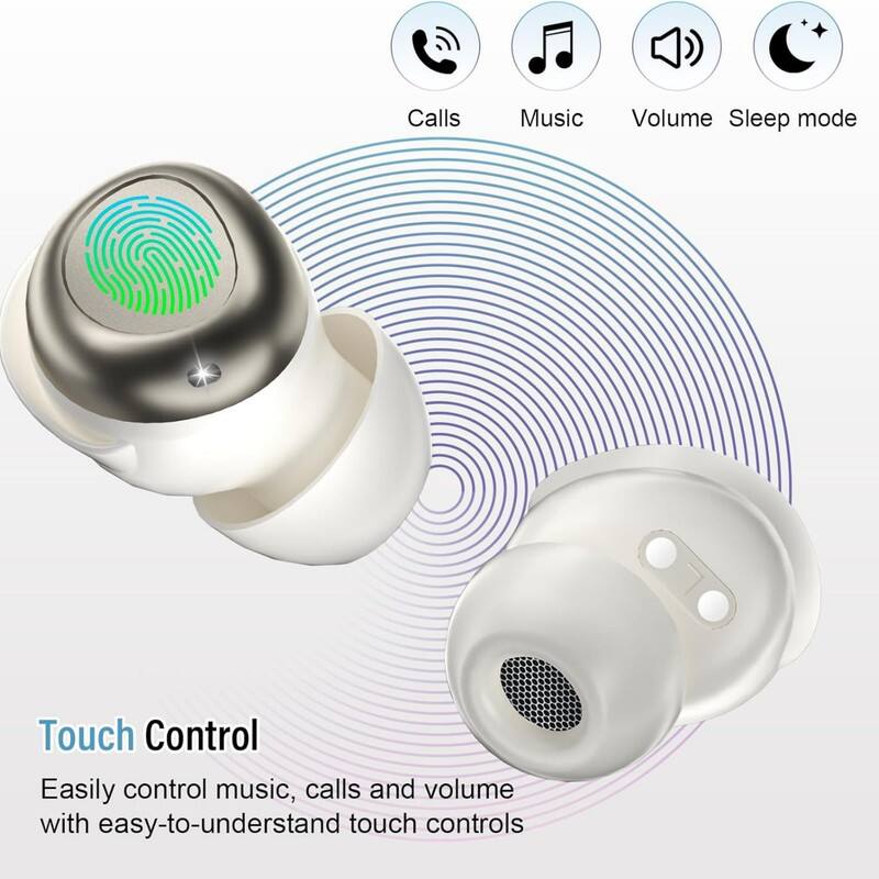Calls, Music, Volume, Sleep mode

Touch Control

Easily control music, calls and volume with easy-to-understand touch controls