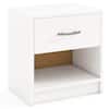 Front. Costway - Costway Modern Nightstand Bedside Table with Drawer Open Storage Shelf for Small Spaces - White.