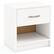 Front. Costway - Costway Modern Nightstand Bedside Table with Drawer Open Storage Shelf for Small Spaces - White.