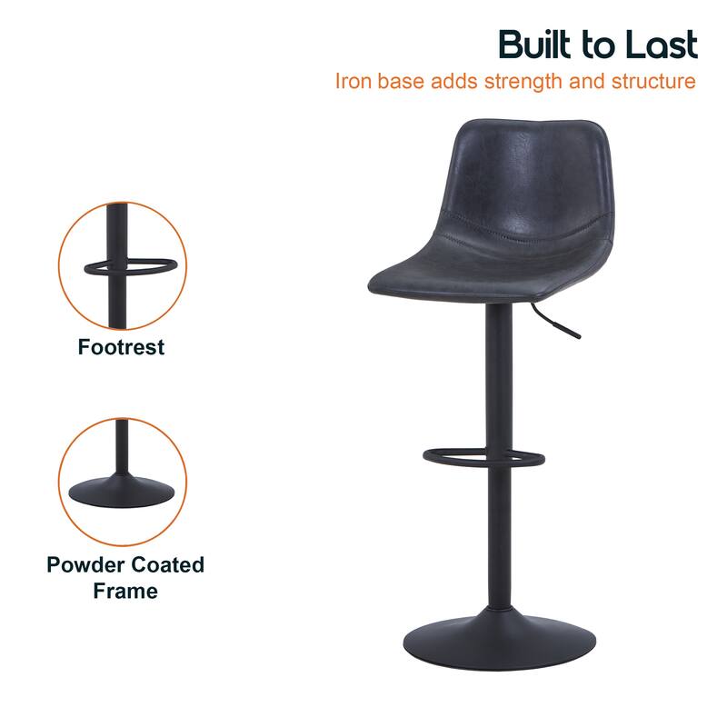 Built to Last  
Iron base adds strength and structure  
Footrest  
Powder Coated Frame
