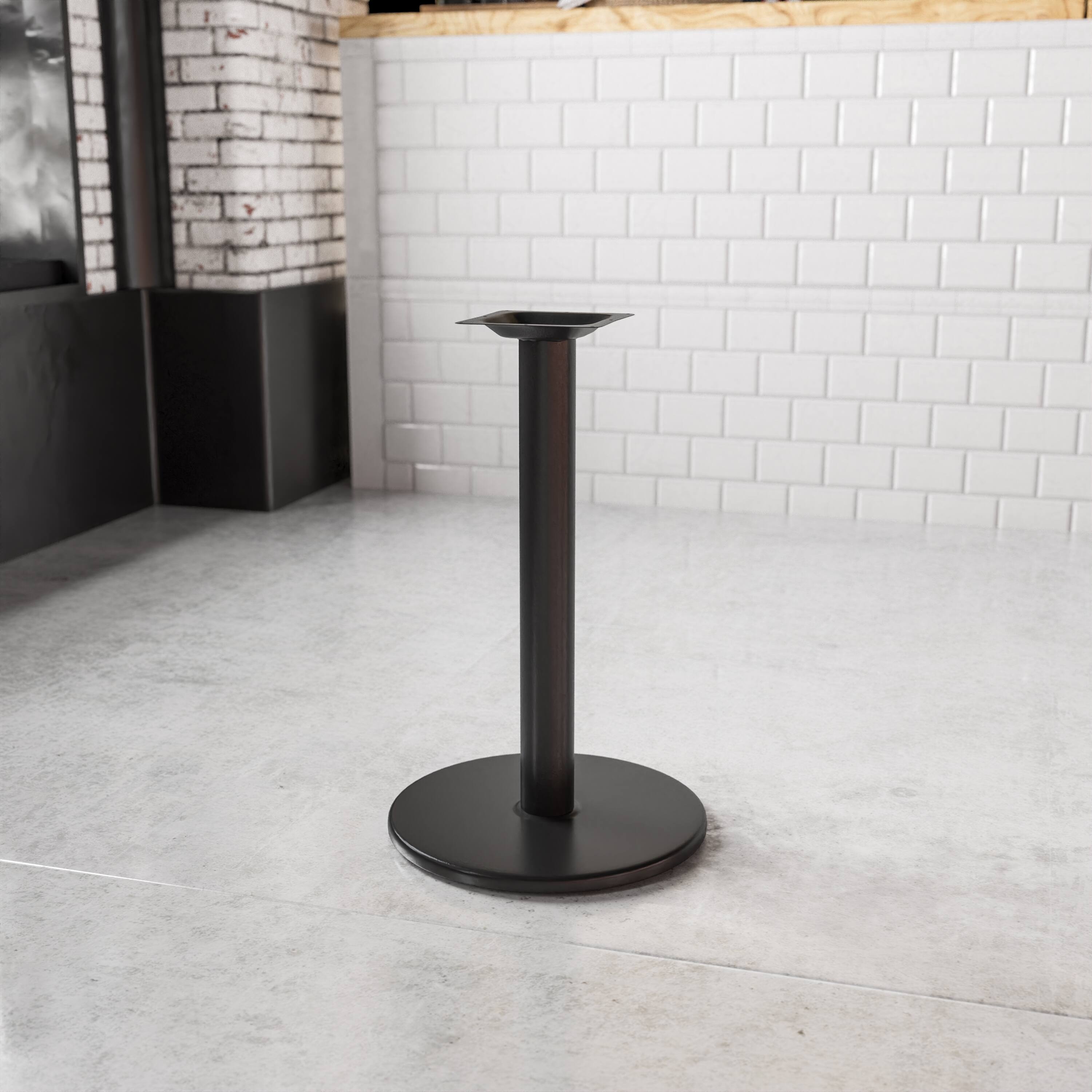 Angle. Flash Furniture - Beverly 18'' Round Restaurant Table Base with 3'' Dia. Table Height Column - Black.