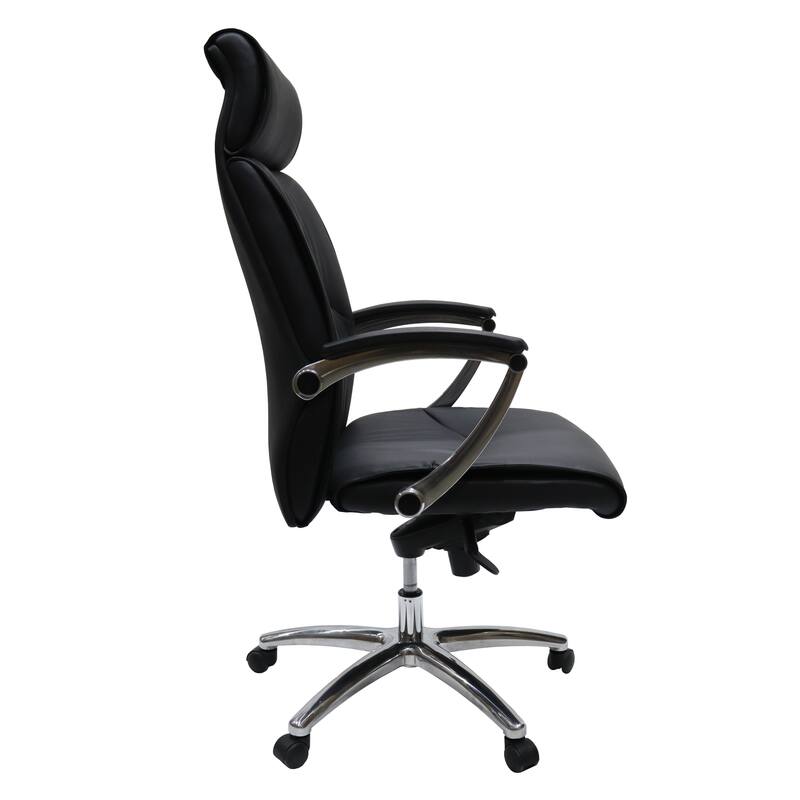 Alt View 4. LeisureMod - Vantage Executive Office Chair High Back PU Leather Adjustable Swivel Chair - Black.
