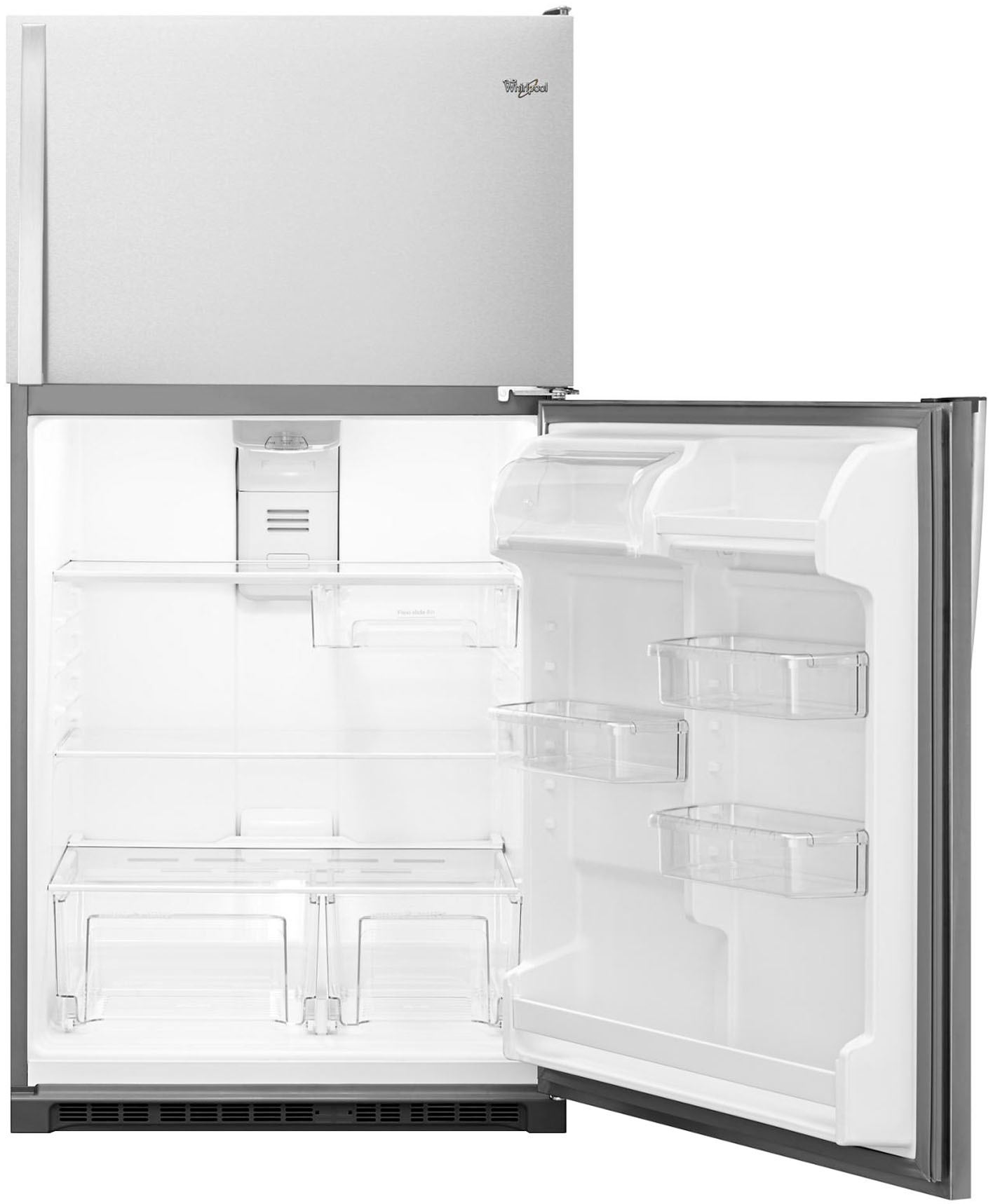 Whirlpool - 20.5 Cu. Ft. Top-Freezer Refrigerator - Monochromatic Stainless Steel