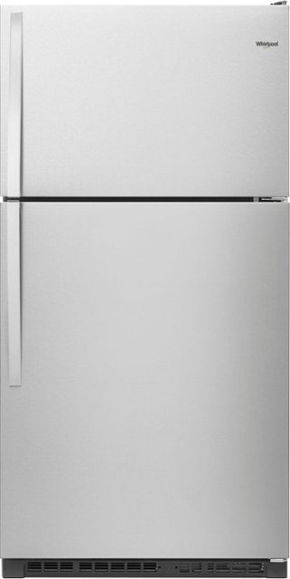 Front Zoom. Whirlpool - 20.5 Cu. Ft. Top-Freezer Refrigerator - Monochromatic Stainless Steel.