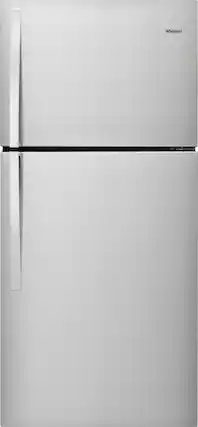 Front. Whirlpool - 19.3 Cu. Ft. Top-Freezer Refrigerator - Monochromatic Stainless Steel.