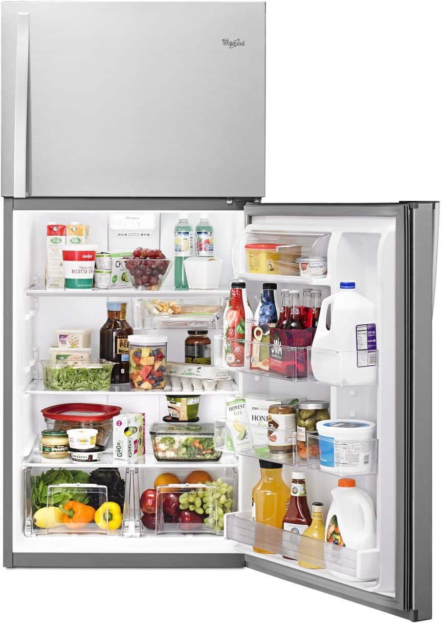 Alt View 11. Whirlpool - 19.3 Cu. Ft. Top-Freezer Refrigerator - Monochromatic Stainless Steel.
