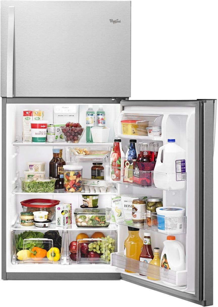 Alt View 11. Whirlpool - 19.3 Cu. Ft. Top-Freezer Refrigerator - Monochromatic Stainless Steel.