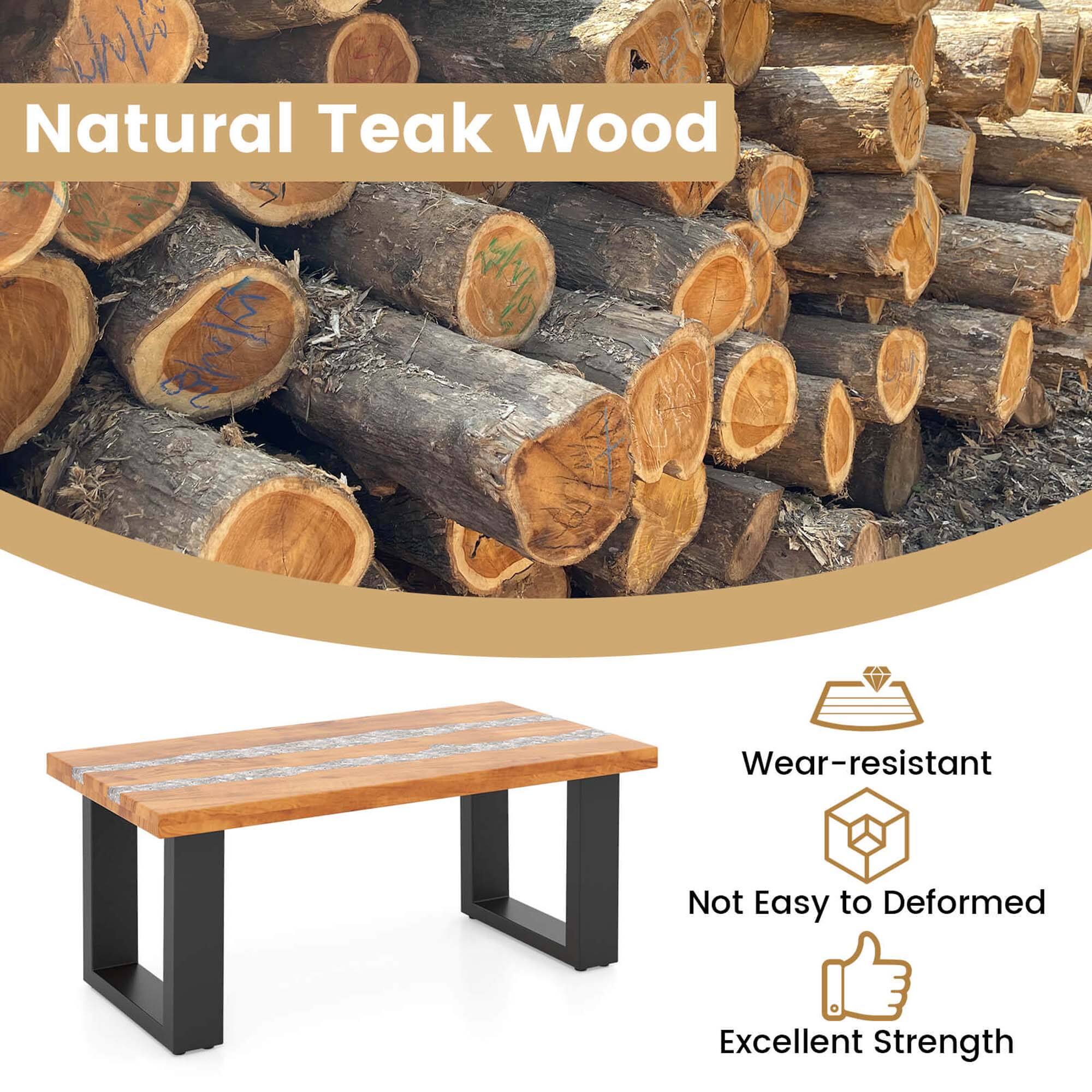 Natural Teak Wood: Wear-resistant, Not Easy to Deformed, Excellent Strength.