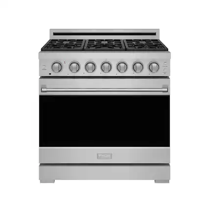Front. Thor Kitchen - Gordon Ramsay Series by Thor Kitchen 6.0 Cu. Ft Freestanding Gas Range - Stainless Steel.