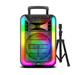 RCA - Disco 12" Flame Effect Bluetooth Party Speaker with LED Lights - Black