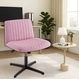 Hivvago - Armless Cross-Legged Chair with Adjustable Height and 120° Rocking Function - Pink