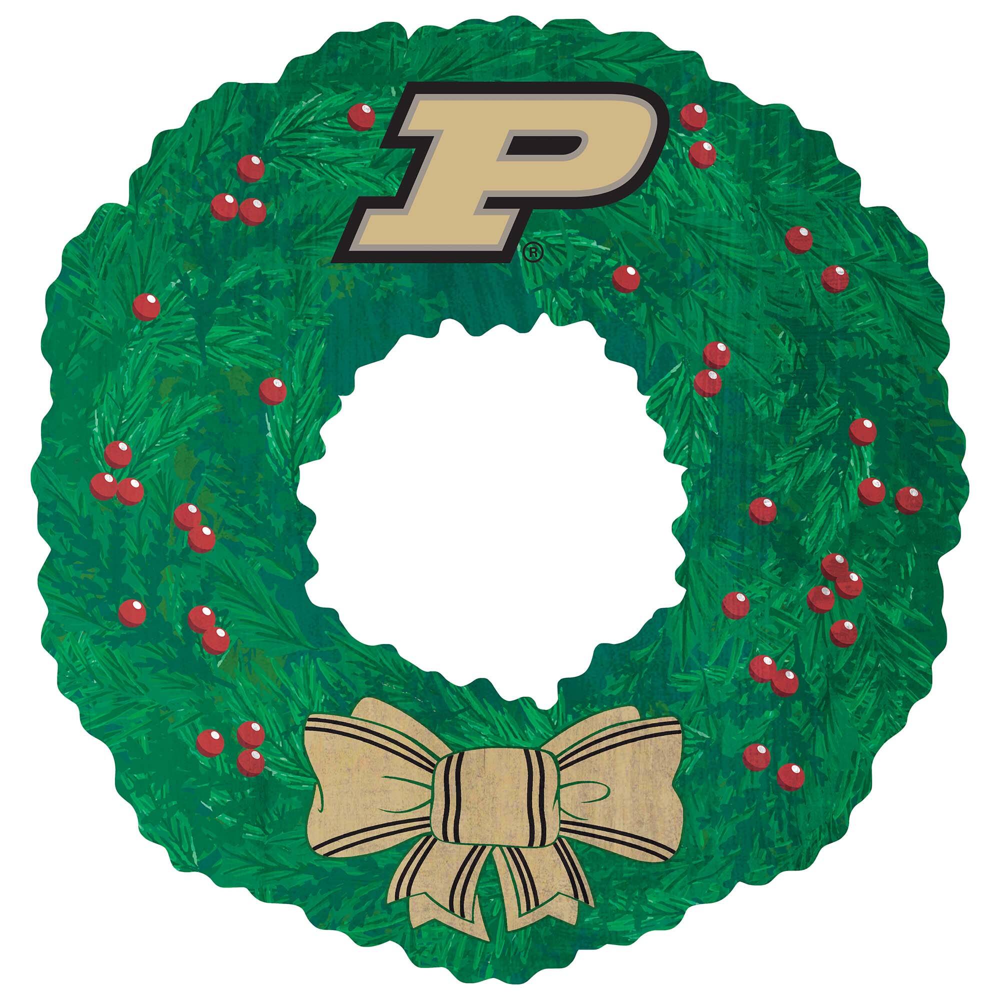Front. Fan Creations - Purdue Boilermakers 16'' Team Wreath Sign - Green.