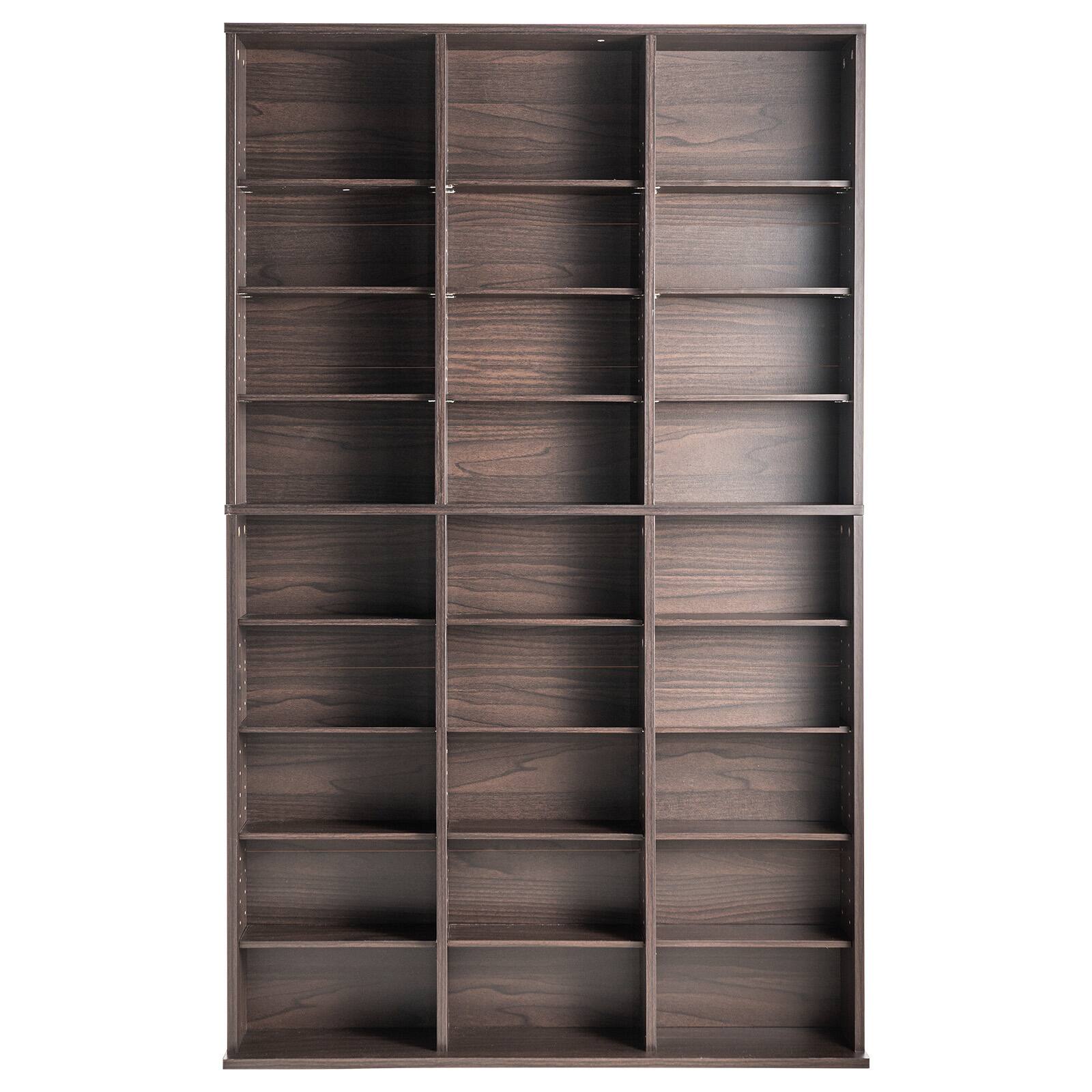 Alt View 5. VEVOR - Media Storage Cabinet, 9-layer DVD Shelf Holds up to 756 CDs, Adjustable CD Shelves 27 Compartments - Espresso.