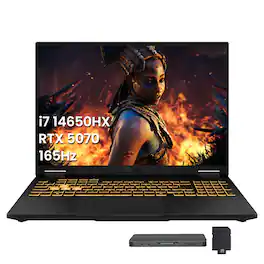 ASUS - TUF F16 16" WUXGA Gaming Laptop,Intel i7-14650HX,32GB DDR5,1TB SSD+1TB Dock Set,GeForce RTX 5070,Win 11 Pro - Gray