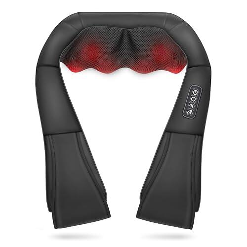 Front. Vulpecula Spade - Shiatsu Neck & Back Massager with Heat - Deep Tissue Pain Relief for Shoulder with 8 3D Kneading Nodes - Electric Full.