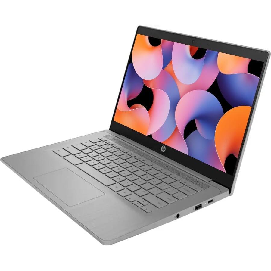Alt View 2. HP - HP 14" HD Chromebook - Intel Celeron N4120 - 4GB RAM - 192GB Storage - Chrome OS - Modern Grey.