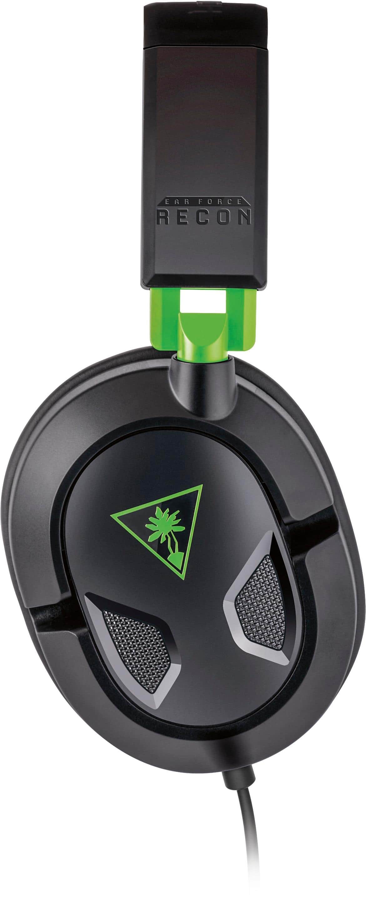 Angle. Turtle Beach - Recon 50X Wired Gaming Headset for Xbox Series X | S, Xbox One, PS5, PS4, PlayStation, Nintendo Switch, Mobile & PC - Black/Green.