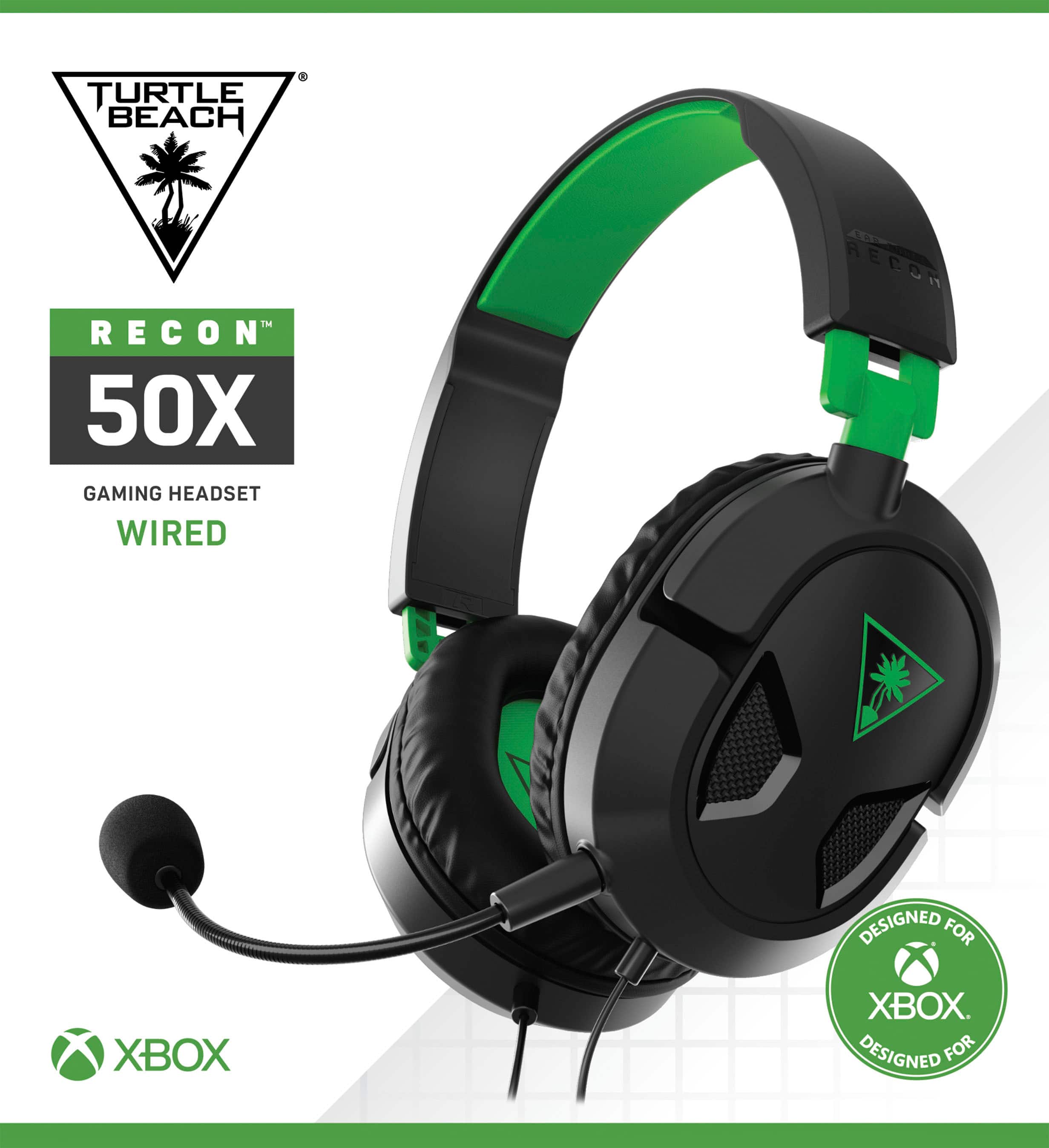 Alt View 18. Turtle Beach - Recon 50X Wired Gaming Headset for Xbox Series X | S, Xbox One, PS5, PS4, PlayStation, Nintendo Switch, Mobile & PC - Black/Green.