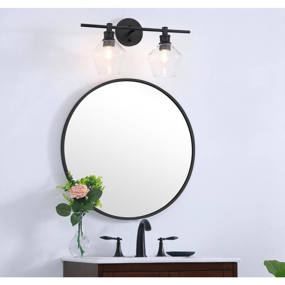 Alt View 9. Living District - Gene 2 light Black and Clear glass Wall sconce - Black And Clear Glass.
