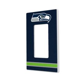 Keyscaper - Seattle Seahawks Stripe Single Rocker Light Switch Plate - Multicolor