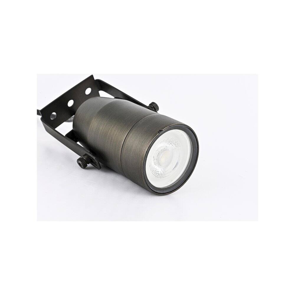 Alt View 3. Elitco Lighting - Outdoor 12V Cast Brass Spot Light, 2 inch Wide x 4.5 inch High - Dark Bronze.