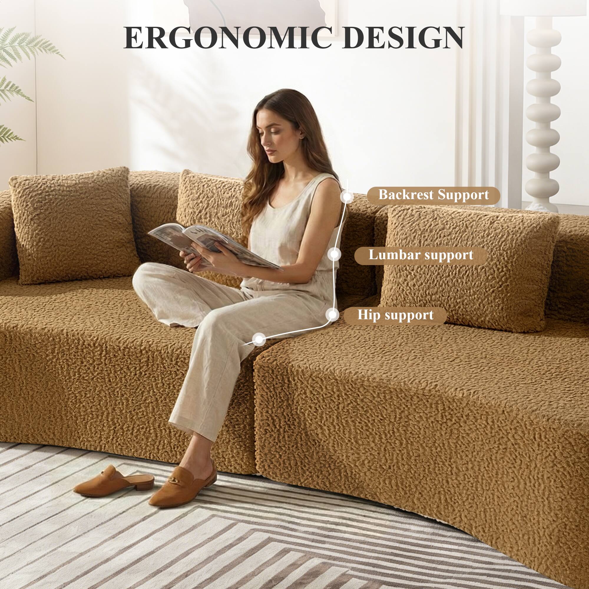 ERGONOMIC DESIGN

- Backrest Support
- Lumbar support
- Hip support