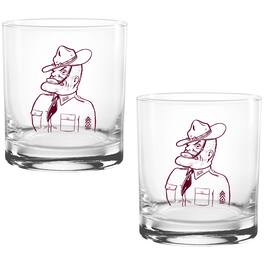 Indigo Falls - Texas A&M Aggies Two Pack 14oz. Vault Sketch Rocks Glass Set - Multicolor