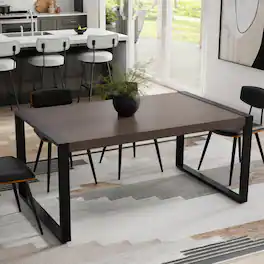 Simpli Home - McKenzie 66 inch x 40 inch Rectangle Modern Industrial Dining Table - Smoky Grey
