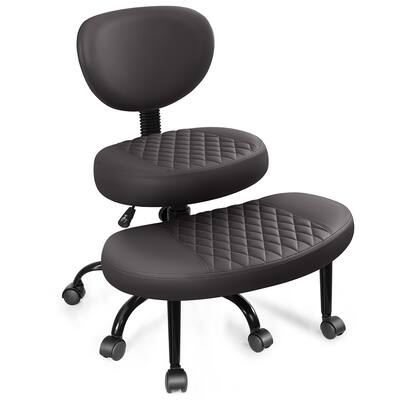 KERDOM Ergonomic Wide Cross Legged Office Chair with Wheels, Yoga KERDOM Ergonomic Wide Cross Legged Office Chair with Wheels, Yoga