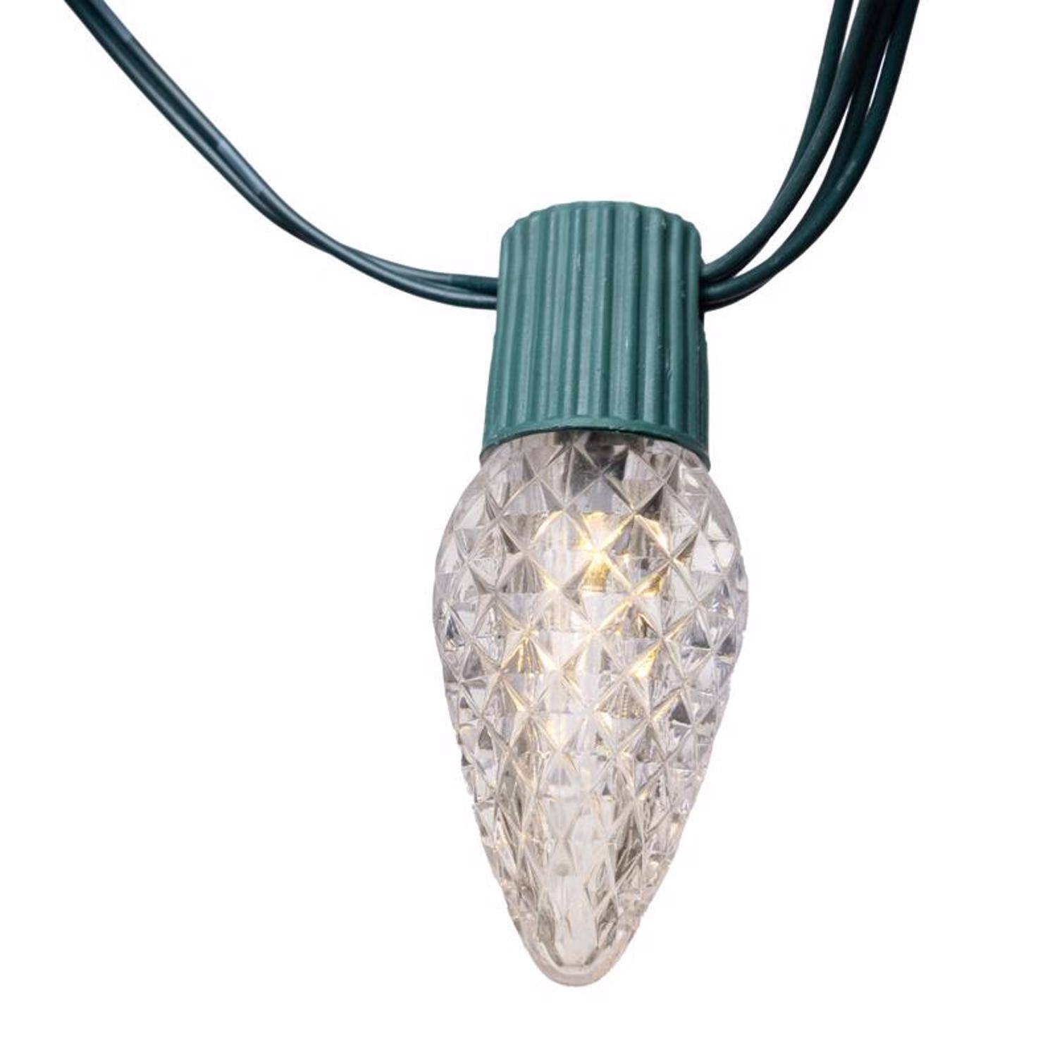 Left. Celebrations - Celebrations Platinum LED C9 Warm White 50 ct String Smart-Enabled Christmas Lights 33.33 ft..