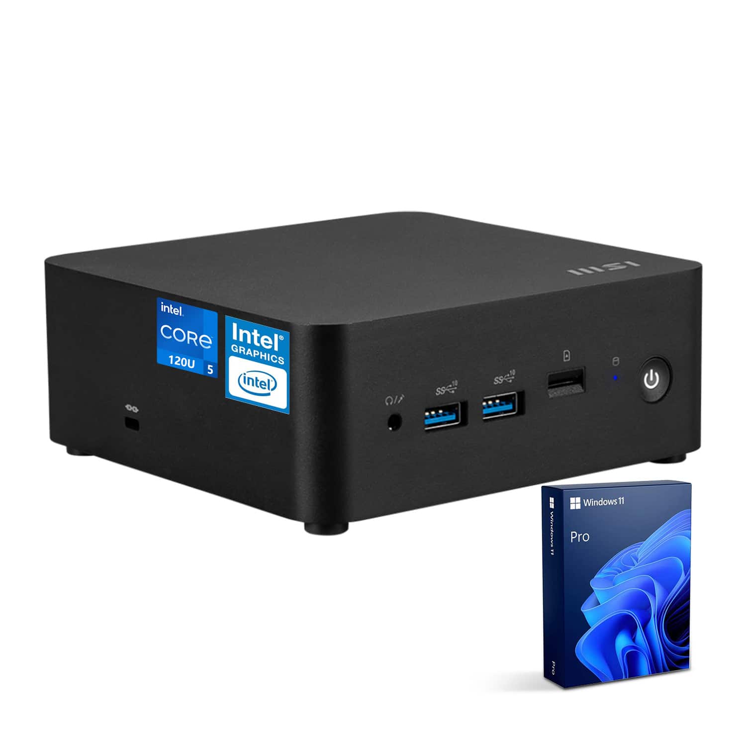 MSI - Cubi NUC Mini Desktop - Intel Core 5 120U - 32GB RAM 1TB SSD - Windows 11 Pro - Black