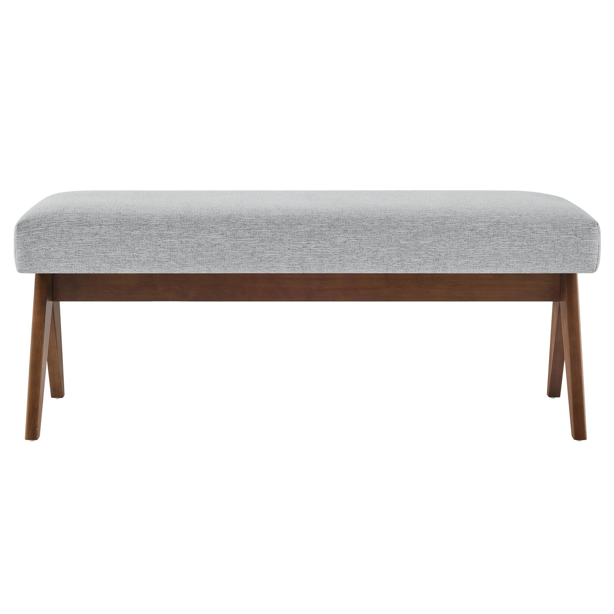Alt View 1. Modway - Lyra 47" Fabric Upholstered Bench by Modway - Gray.